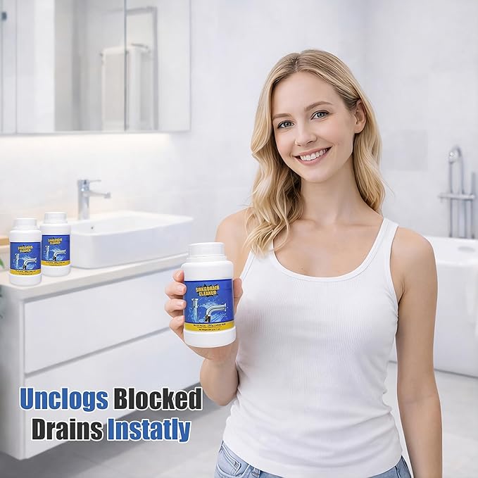 Sink Drain Cleaner Powerful Pipeline Dredging Agent Drain Clog Remover for Unclogs Bathroom and Kitchen Sinks Drains (2PCS)