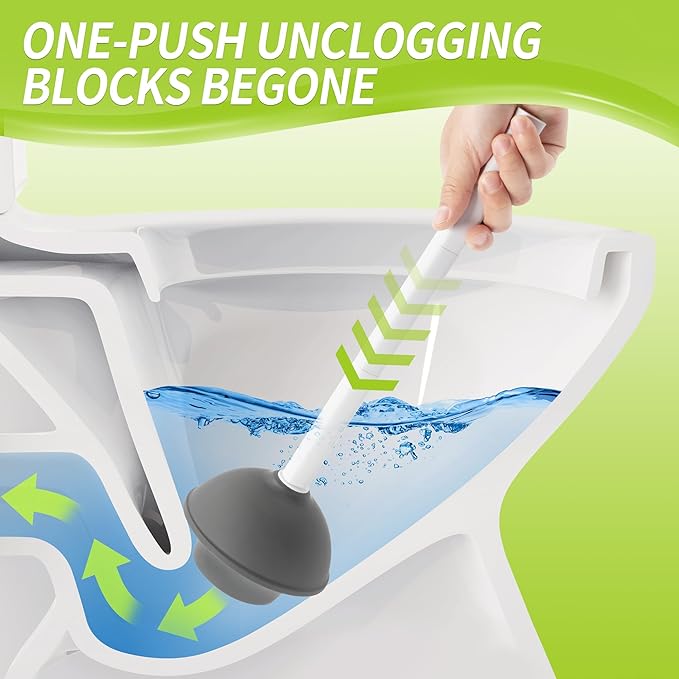 Toilet Brush and Plunger Set Hidden S-Shaped Toilet Brush Plunger Combo 2 Pack Perfect for Homes Apartments &amp Bathrooms