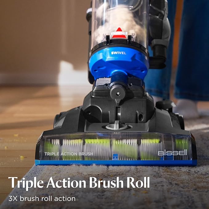Bissell CleanView Swivel Vacuum with Triple Action Brush Roll Swivel Steering Extension Wand Easy-Empty Dirt Tank Multi-Cyclonic Suction System New 2024 Model