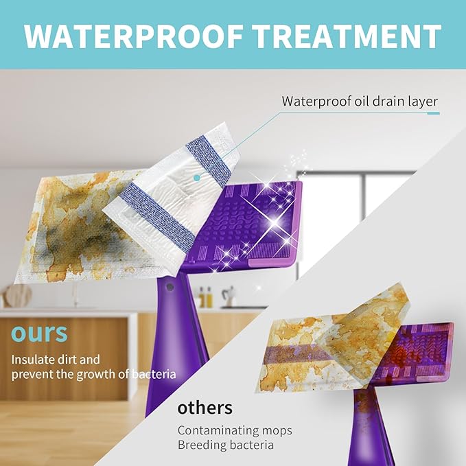AIR U+ Disposable Mop Pad Refills for Swiffer Wet Jet Mops Thickned and Absorbent Wet Pads Refill 60 Count
