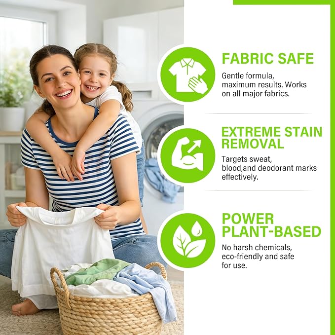 Oxygen Laundry Powder Sweat &amp Deodorant Armpit Stain Remover for Clothes Hyper Concentrated &amp Suitable for Multi-Stain Yellow Oil Spot Tough Stain Build Up Remover Gentle On Fabrics - 500g