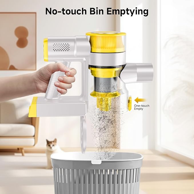 Cordless Vacuum Cleaner 35Kpa Vacuum Cleaner for Home 45Mins Stick Vacuum with LED Display Anti-Tangle &amp Wall Mount Charging 6 in 1 Lightweight Vacuum for Hard Floors Carpet Pet Hair