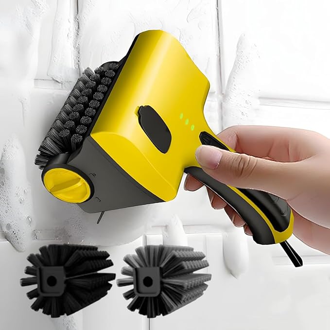 Grill Cleaning Robot with Water Tank 2 Removable Brush Heads 2 Speed Settings Perfect for Grills Kitchen Counters Bathroom Tiles - Effortless Cleaning Solution