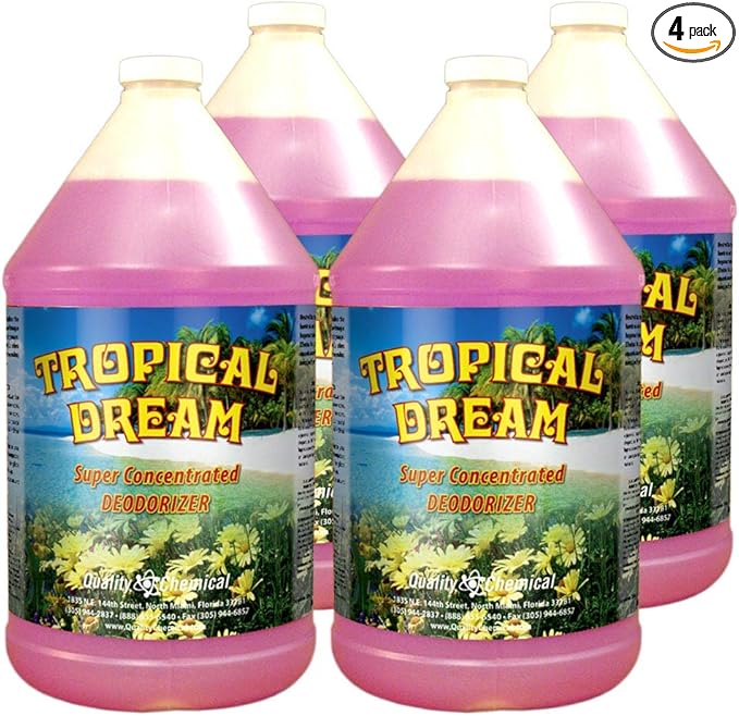 Qualiy Chemical Tropical Dream Deodorizer - A concentrated malodor counteractant and deodorizer - 128 oz (Pack of 4)