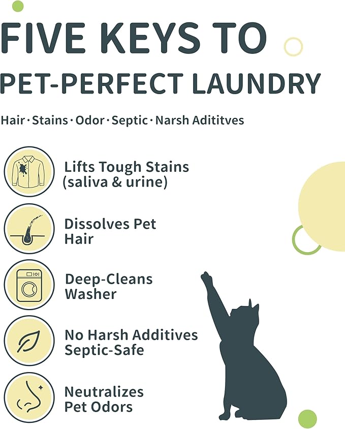 FurGone by Seedshub Pet Hair Odor &amp Stain Remover for Laundry Upgraded Higher Hair Dissolution 6-Month Supply Based Powder Detergent for ClothesEffective Dog &amp Cat Hair RemoverSeptic Safe
