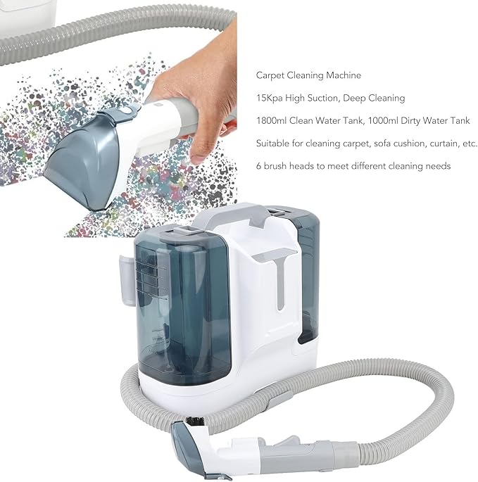 450W SpotBest Cheap Remover Carpet Cleaner Portable with Strong Suction for Sofa Curtain Blanket Cushion Deep Cleaning Machine for Home Pets Use (US Plug 110V)