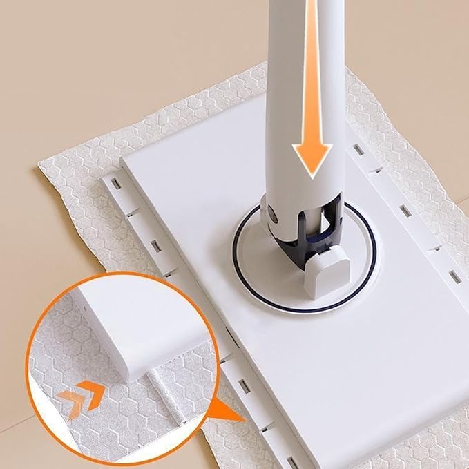 Swift Clean Mop – Microfiber Mop Flat Dust Mop Lightweight Floor Cleaning Towels | 18×6 in Size Lightweight Design Ergonomic Handle Reusable Washable Pads Ideal for Laminate Tile and Vinyl
