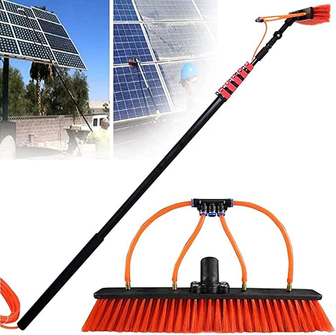 Glass Cleaning Brush Home Water Fed Telescopic Pole Kit Solar Panel Brush Rotating for Photovoltaic PanelWater Fed Pole Kit 3.6M-11M Water Fed Extendable Cleaner Conservatory Roof Cleaning