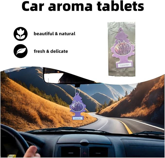5/20pcs Lavender Scented Car Air Freshener - Natural Tea-Scented Hanging Air Fresheners for Car Interior Accessories(5pcs Lavender)