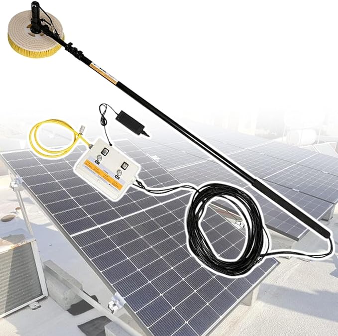 Electric Portable Billboard Cleaning Tool Handheld 160 W Outdoor Glass Cleaner Rotating Brush Alloy Telescopic Pole(Dualuse7.5m)