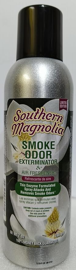 Smoke Odor Exterminator 198 gm/ 7 oz Large Spray Clothesline Fresh Set of Three Cans. Assortment (3) Includes Clothesline Fresh Southern Magnolia &amp Nag Champa.
