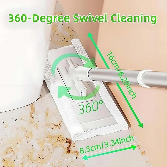 Clip to Grip Mini Mop Snap &amp Grip Zero-Touch Cloth Changing Mops Self-Squeeze Hands-Free Wet &amp Dry Cleaning mops for Kitchen Bathroom Desktop &amp Small Spaces (2 mop + 20 Cloths)