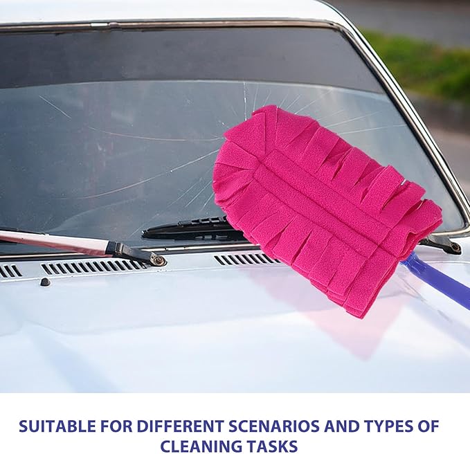 Washable Dust Mop Refill Set 10pcs Fluffy Microfiber Duster Heads with Plastic Handles Reusable Dry and Wet Cleaning Tool for Home Dust Blinds and Shutter Cleaning