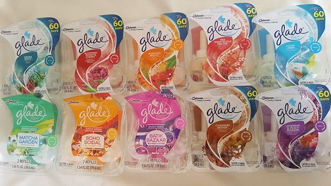 12 Glade Batik Bazaar Wild Rose &amp Safron Scented Oil Plugins Refills No Outer Package