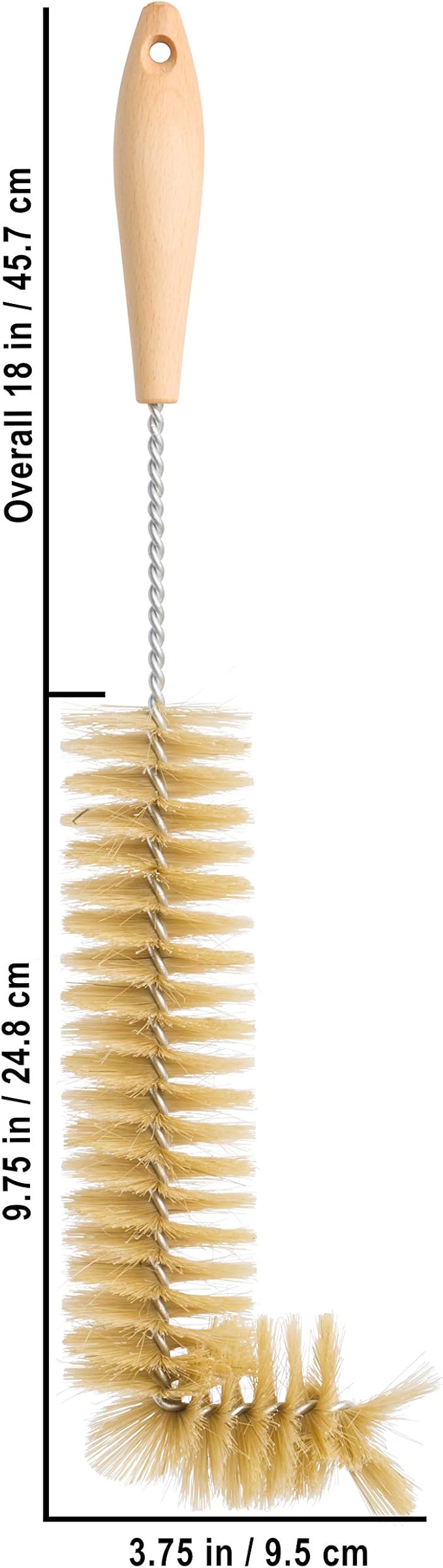 Redecker Natural Pig Bristle Radiator Brush with Oiled Beechwood Handle 18-1/2-Inches