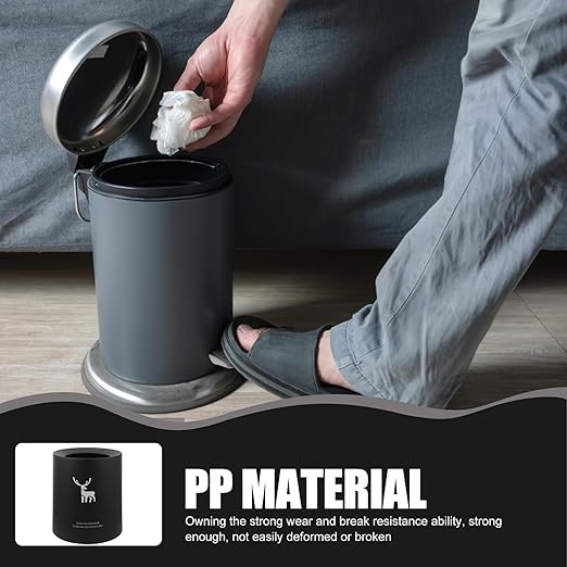 Double Trash Can Plastic Wastebasket for Home Bathroom Bedroom Kitchen Rinseable Garbage Container Without Lid Compact Paper Bin for Tissues and Wrappers Convenient Household Waste