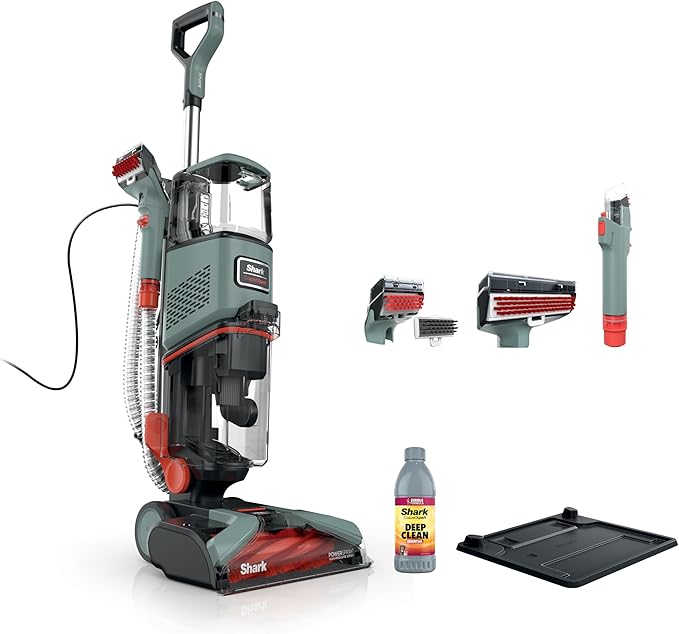 Shark CarpetXpert | Upright Carpet Area Rug &amp Upholstery Cleaner | Carpet Shampooer with Handheld Spot &amp Stain Eliminator | 3 Cleaning Tools | Slate Green | EX151