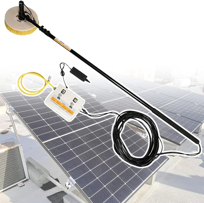 160 W Outdoor Glass Cleaner Rotatable Brush5.5/7.5 m Electric Portable Billboards Cleaning Tool Hand-heldAlloy Telescopic ‌Pole7.5m-Wired