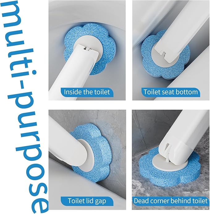 Toilet Brush with 120 Refills White Toilet Cleaning Brush Toilet Bowl Brush Toilet Brush Refill for Efficient and Deep Scrub Toilet