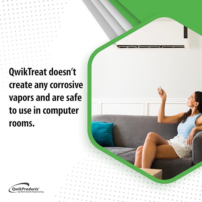 QwikTreat Condensate Pan Treatment Tablets AC Drip Pan Tablets Air Conditioner Drain Line Cleaner Control Odors Overflow and Water Damage 100 Tablets