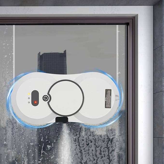 Window Cleaning Machine with Dual Water Spray Smart Glass Cleaning Machine with Double-Side Water SpraySmart Window Cleaner for Interior/Exterior Highrise Windows