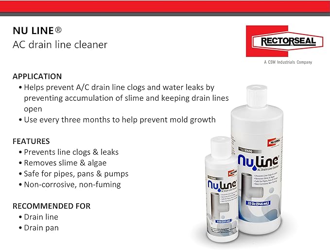 NuLine HVAC Condensate Nu-Line Drain Cleaner 8 ounce (Pack of 6)
