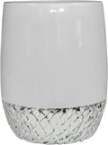 nu steel Bali Bathroom Wastebasket Bin Trash Can in Premium Resin and Chrome for Bathrooms &amp Vanity Spaces