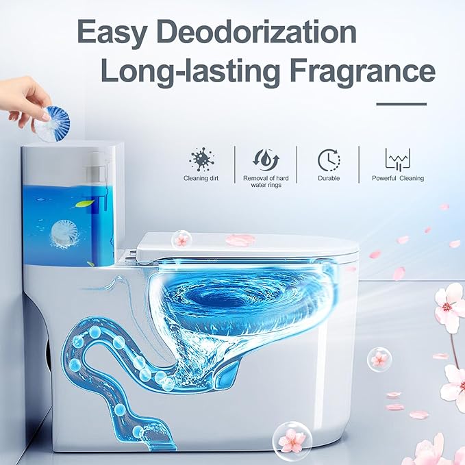 KIISIISO Ultra Clean Toilet Tablets White &amp Blue-60 PACK Toilet Bowl Cleaners for Deodorizing &amp Descaling Long-Lasting Toilet Bowl Cleaner with Sustained-Release Technology for Stubborn Stai
