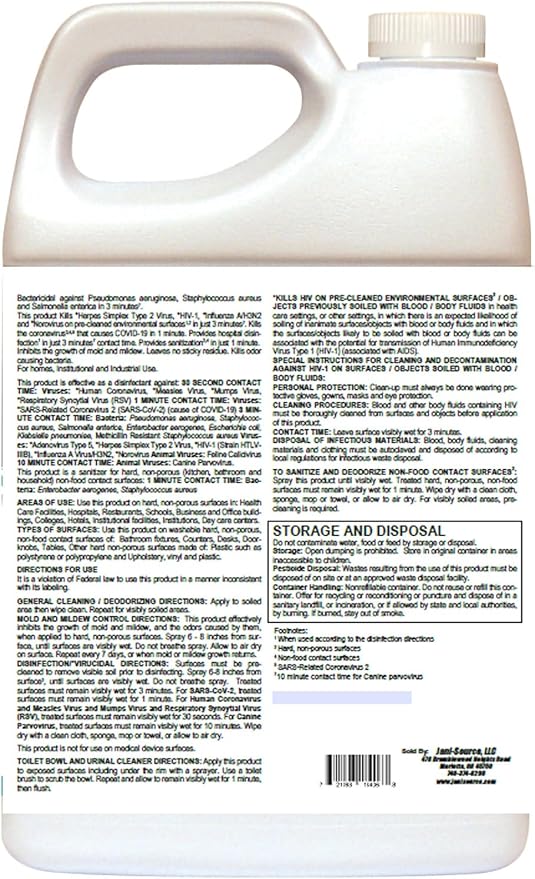 Fizzy RTU Peroxide Disinfectant Cleaner – 1 Gallon (1)