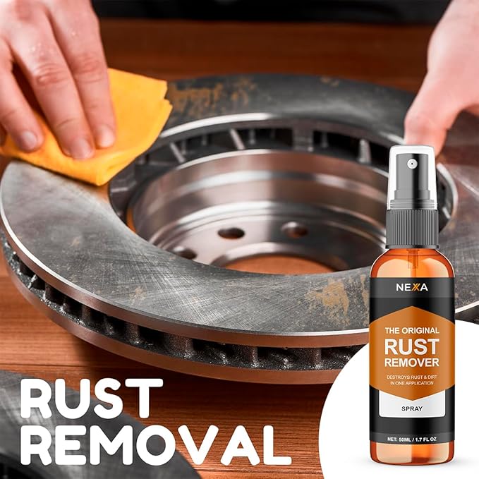 NEXA Rust Remover Spray (50ml) – Fast-Acting Metal Cleaner for Light Rust Grease | No Heavy Scrubbing | Multi-Surface Use for Tools Auto Parts &amp Appliances