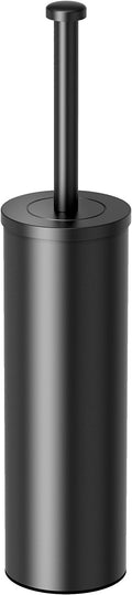 Gatco 1481MX Latitude II Round Toilet Brush and Holder Freestanding Bathroom Toilet Brush Set Matte Black