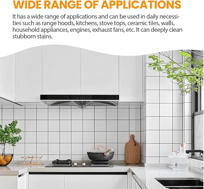 All-Purpose Heavy-Duty Degreaser Cleaner - Remove Stubborn Grease On Kitchen Hoods Tiles &amp Walls(3PCS)