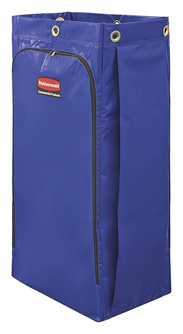 Rubbermaid Commercial Products High-Capacity Cleaning/Utility Cart Bag 34-Gallon Blue Compatible with Rubbermaid Cleaning Carts
