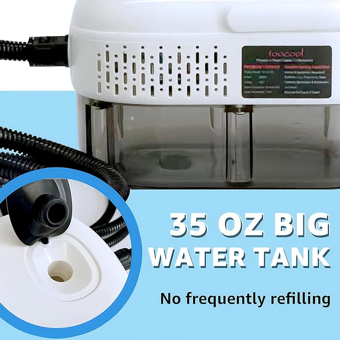 Steam Cleaner 2500W Portable Steamer for Cleaning with 11pcs Accessories 6-Level Adjustable 15s Heat-Up Handheld Steam Cleaner for Home Tile Grease Grout Car Detailing (White)