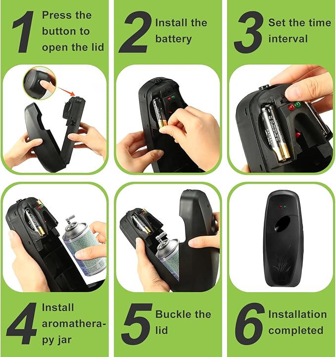 8 Pack Automatic Air Freshener Spray DispenserWall Mounted or Free Standing Auto Freshener Dispenser Aerosol Sprayer for Hotel Office Living Room Bathroom Commercial Place