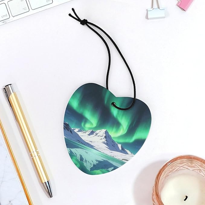 5PCS Car Air Freshener Hanging Personalized Double Sided Snow Lakes Car Fresheners Long Lasting New Cars Scents Cute Automotive Freshies for Closets Drawers (tea)