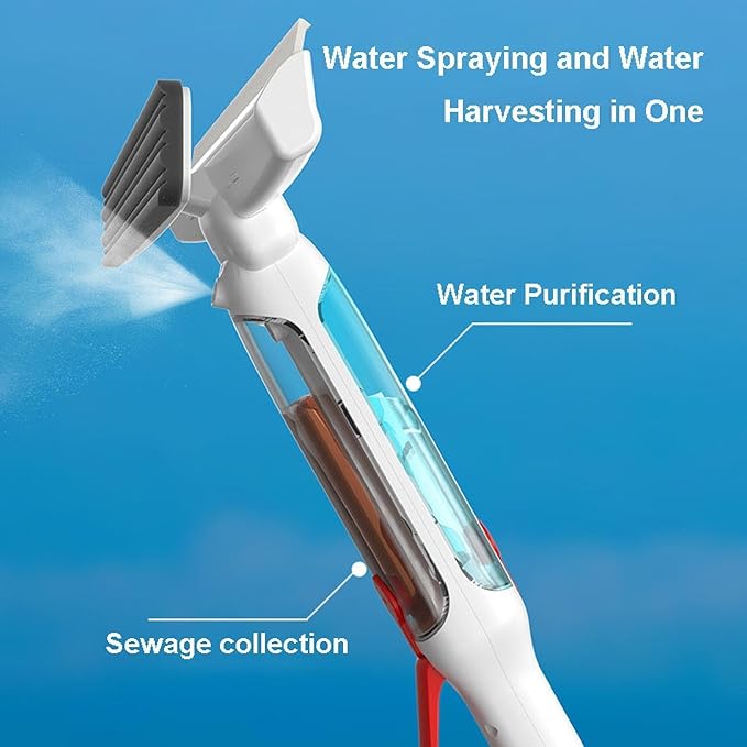 Extension Pole Window Cleaner Multi-Functional Glass Cleaning Household with Silicone Wiper Water Jet Window Cleaner Outdoor Window Cleaning Tools