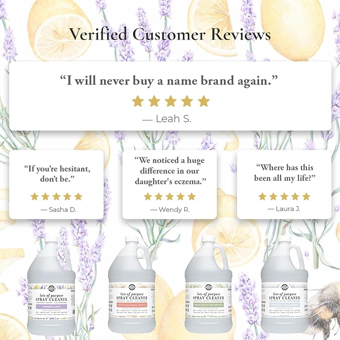 Rustic Strength Lots of Purpose Spray Cleaner with Lavender and Lemon Essential Oils Non-Toxic Plant Based Multi-Surface Gallon Plastic
