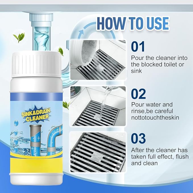2026 New Sink and Drain Cleaner Multi-functional Sink and Drains Cleaner Powder Cleaning Sink Cleaner for Kitchen and Pipes Cleaning Tool (3 PCS)