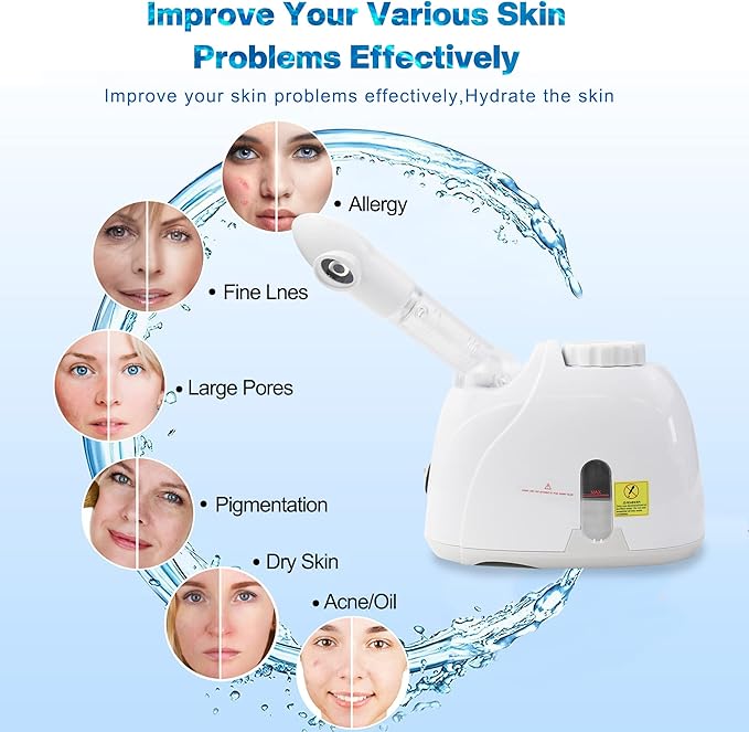 Facial Mist SteamerYOKYAK Facial Steamers with 360° Rotatable Sprayer Face Steamer for Facial Deep Cleaning Hot Mist Humidifier Steam for Face Spa Sinuses Moisturizing Homeuse or Salon