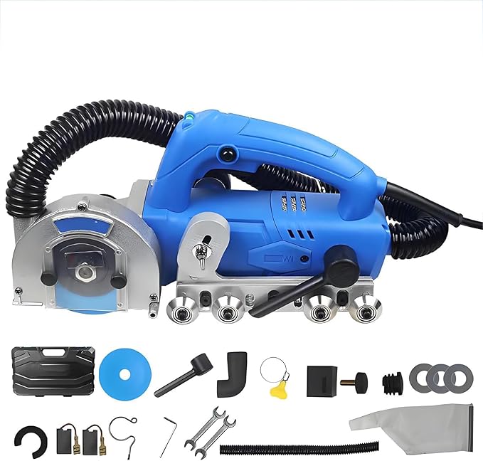 Electric Tile Grout Cleaner ToolGrout Removal Tool ElectricPortable Electric Grout Removal MachineCaulk Removal Tool Kit with 9000RPM&ampDiamond Blade for Ceramic Tile Repair and Regrouting