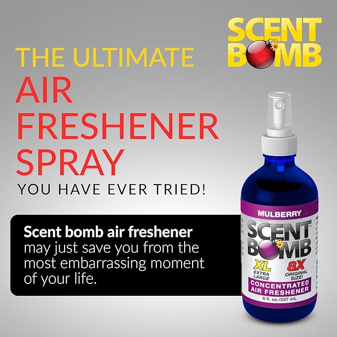 Scent Bomb Mulberry Air Freshener Spray Long-Lasting Odor Eliminator for Home &amp Car Effective Deodorizer Spray