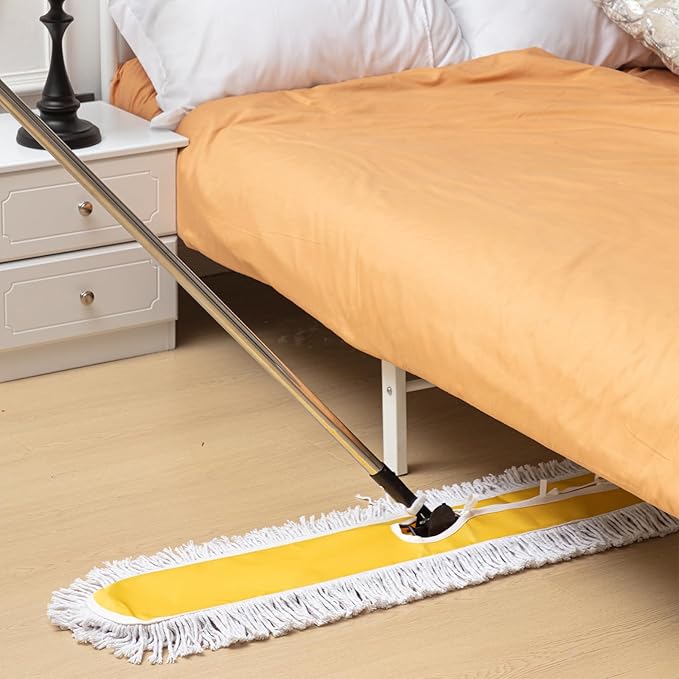 Suclain 2 Pack Dust Mop 43 36 Commercial Dust Mop Floor Sweeper Adjustable Sweeper Mop Dust Mops Industrial Mops Broom with Long Handle for Floor Cleaning Hardwood Tiles Marble Floors(43 Inch)