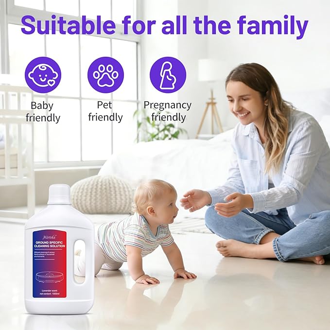Multi-Surface Floor Cleaning Solution Compatible with Dreame Cleaning Solution Lavender Scent Deep Clean Suitable for All Mopping Robot Vacuums and Cordless Wet/Dry Mops (2000 ml)