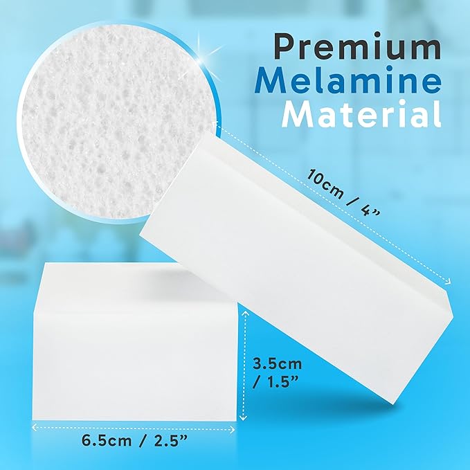 (40 Pack) Extra Large Eraser Sponge – Extra Thick Long Lasting Magic Melamine Cleaning Sponges in Bulk – White Foam Pads for Walls Kitchen Bathroom Floor &amp Baseboard Cleaner