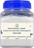 Ultra-Concentrated Enzyme Laundry Detergent - Fresh Linen | Plant &amp Mineral-Based Stain Remover Odor Eliminator | Safe for Sensitive Skin Biodegradable HE Compatible | 32 oz