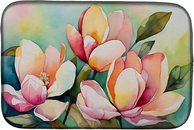Caroline's Treasures DAC1676DDM Mississippi Magnolia in Watercolor Dish Drying Mat Absorbent Dish Drying Mat Pad for Kitchen Counter Dish Drainer Mat for Countertop 14 x 21 Multicolor