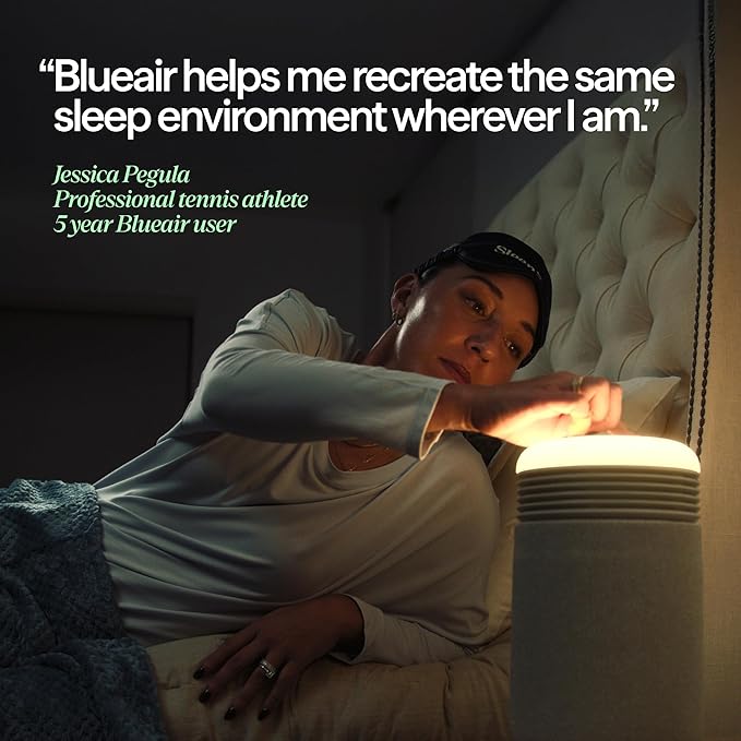 BLUEAIR Purifier for Bedroom - Mini Restful - Sunrise Clock with HEPASilent Filtration and Wake Up Light - Cleans Air and Supports Circadian Rhythm - USB-C and App Connectivity Beige