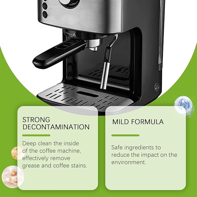 Coffee Machine Cleaning Tablets - Deep Clean For Coffee Residue Oils &amp Stains Eco-Friendly Easy To Use(2PCS)