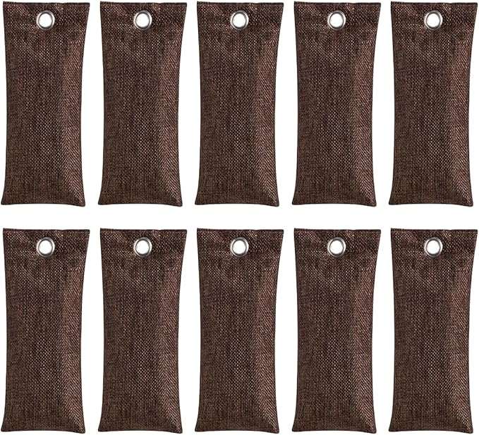 10PCS Activated Bamboo Charcoal Air Purifying Bag Air Freshener Bag Moisture Absorber for Refrigerator Home Car Coffee